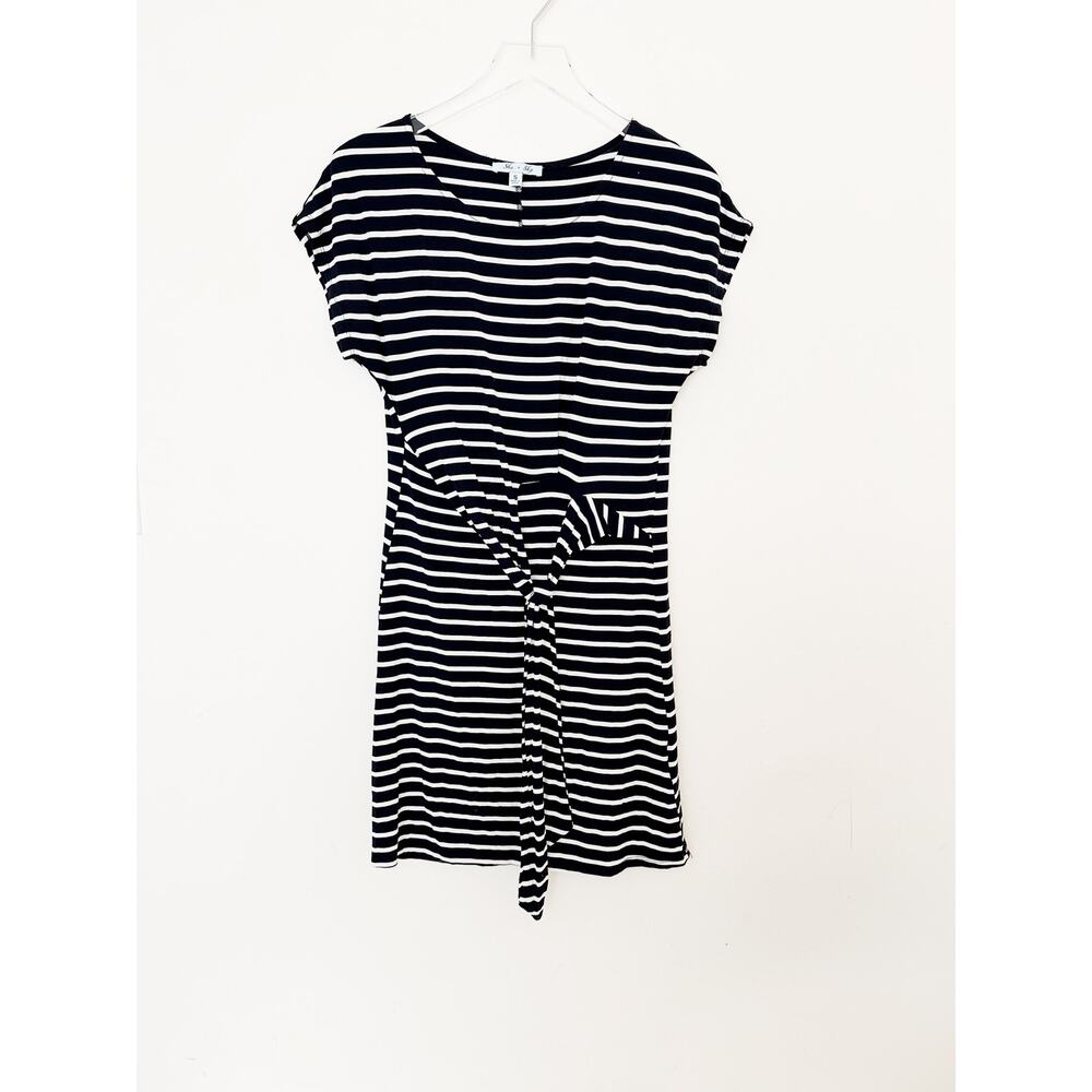 She and Sky Navy Blue Knot Front Nautical T-Shirt Dress Size Small